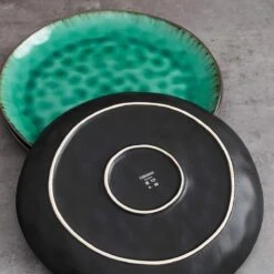 Merkloos Combiservies, 24-delig Coco Tafelservies Van Aardewerk, Raku Glazuur Effect Serviesset, Bevat Mueslikommen, Dessertborden En Dinerborden Voor 8 Personen In Vintage Look, Groen -Skimask 1200x1200 3297