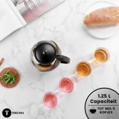 Tolussa Premium Theepot Glas Met Filter - 1.25L - Zwart - Isolerend - Lekt Niet -Skimask 1200x1200 3350
