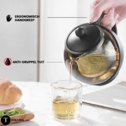 Tolussa Premium Theepot Glas Met Filter - 1.25L - Zwart - Isolerend - Lekt Niet -Skimask 1200x1200 3351