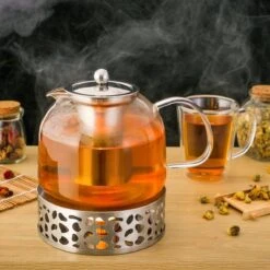 Monzana Theepot Glas - Met Theepotverwarmer – Voor 1,5 Liter RVS Zeef -Skimask 1200x1200 3360