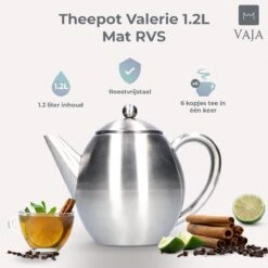 Vaja Valerie - Theepot Met Filter - Dubbelwandig - RVS - 1.2L 28 Vaja Valerie - Theepot Met Filter - Dubbelwandig - RVS - 1.2L -Skimask 1200x1200 3370
