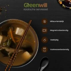 Greenwill Noodle Kom Set – Luxe Japans Servies Voor 2 Personen – Duurzame Keramieke Soepkommen – Inclusief Chopsticks Eetlepels En Houders -Skimask 1200x1200 3579