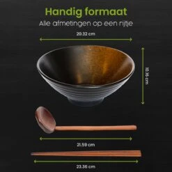 Greenwill Noodle Kom Set – Luxe Japans Servies Voor 2 Personen – Duurzame Keramieke Soepkommen – Inclusief Chopsticks Eetlepels En Houders -Skimask 1200x1200 3586