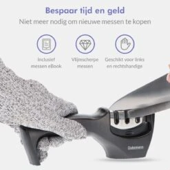 Dykemann Messenslijper - Doortrekslijper - 3 Verschillende Slijpkoppen - Antislip Voet - RVS - Met Anti-snij Handschoen & E-Book -Skimask 1200x1200 360