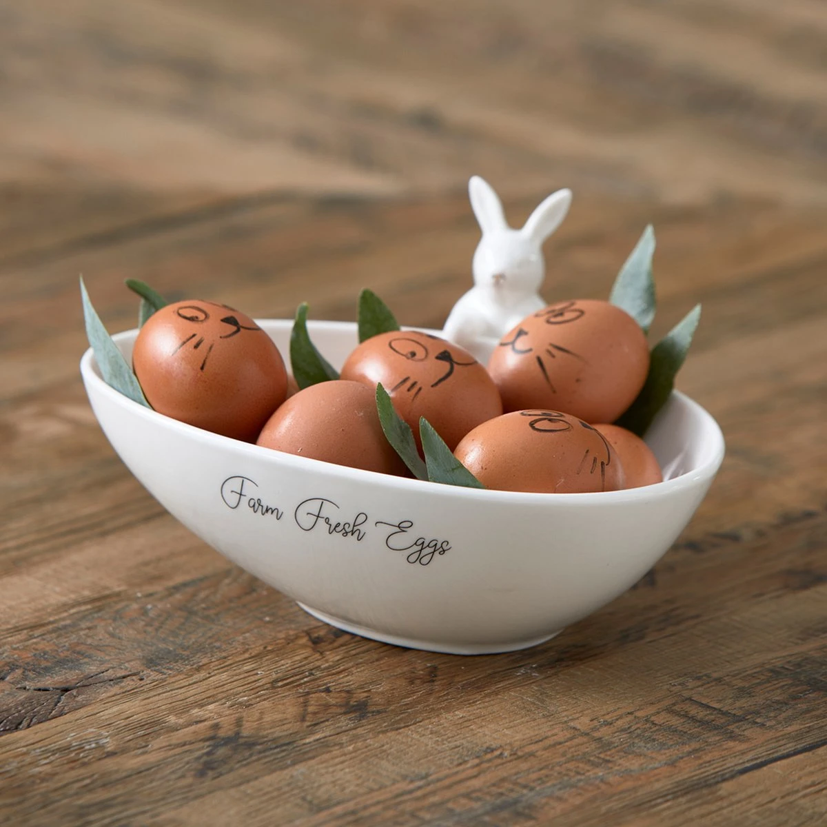 Riviera Maison Eierschaal Paasdecoratie, Eierhouder - Fresh Farm Eggs Bowl - Wit - Porselein - Giftbox 7 Riviera Maison Eierschaal Paasdecoratie, Eierhouder - Fresh Farm Eggs Bowl - Wit - Porselein - Giftbox - Afbeelding 5