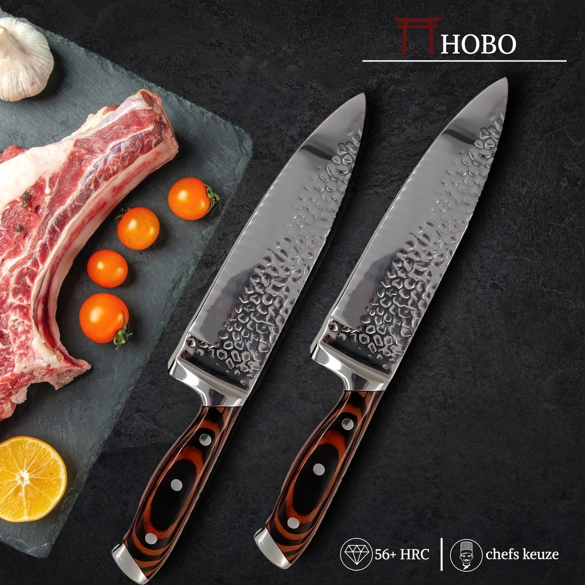 Hobo Professioneel Japans Koksmes 20 CM - Keukenmes Van Hoogwaardig High Carbon Staal - Ergonomisch Houten Handvat 4 Hobo Professioneel Japans Koksmes 20 CM - Keukenmes Van Hoogwaardig High Carbon Staal - Ergonomisch Houten Handvat - Afbeelding 2