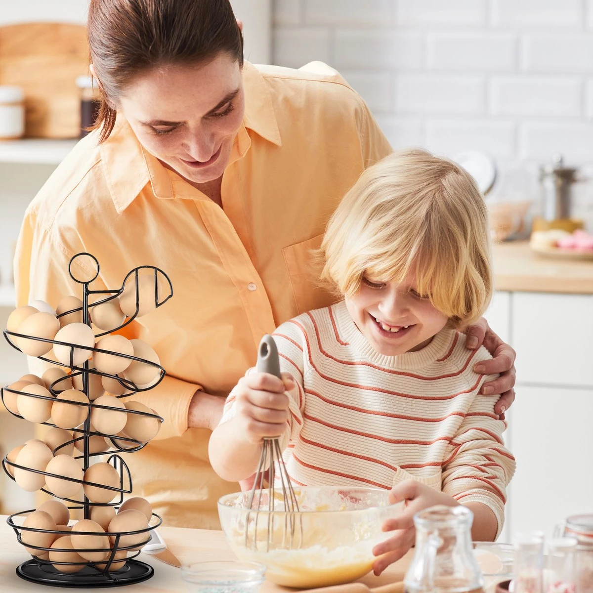 Eiermand – Eierrek – Eierhouder – Eieren – Zwart - Pasen - Tot 40 Eieren - 360° - BAULK® 11 Eiermand – Eierrek – Eierhouder – Eieren – Zwart - Pasen - Tot 40 Eieren - 360° - BAULK® - Afbeelding 9