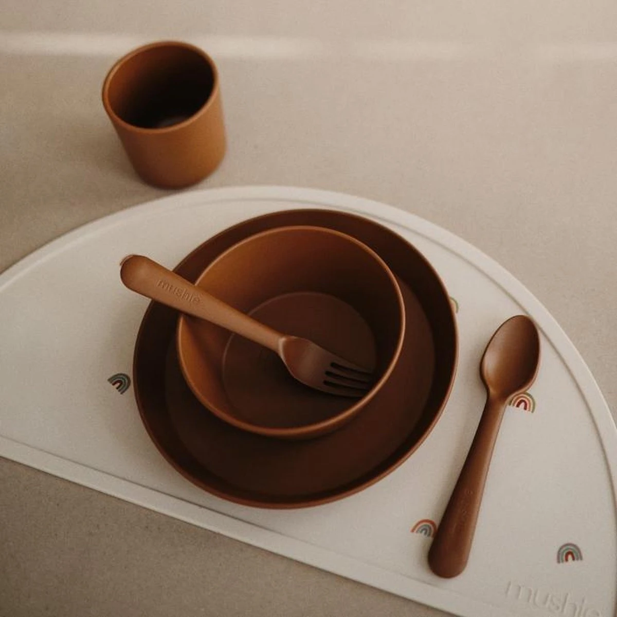 Siliconen Kommen - Mushie - Vanille - Set 2 6 Siliconen Kommen - Mushie - Vanille - Set 2 - Afbeelding 4