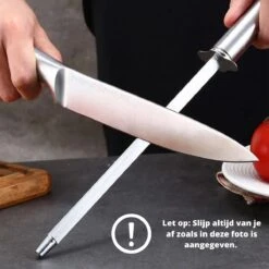 Minismus Professionele Aanzetstaal - Messenslijper Rvs - Aanzetstaal Rvs - Slijpstaaf - Aanzetstaal Voor Messen - Slijpsteen Slijpmachine - Messenslijpers - Messenslijper Aanzetstaal -Skimask 1200x1200 373