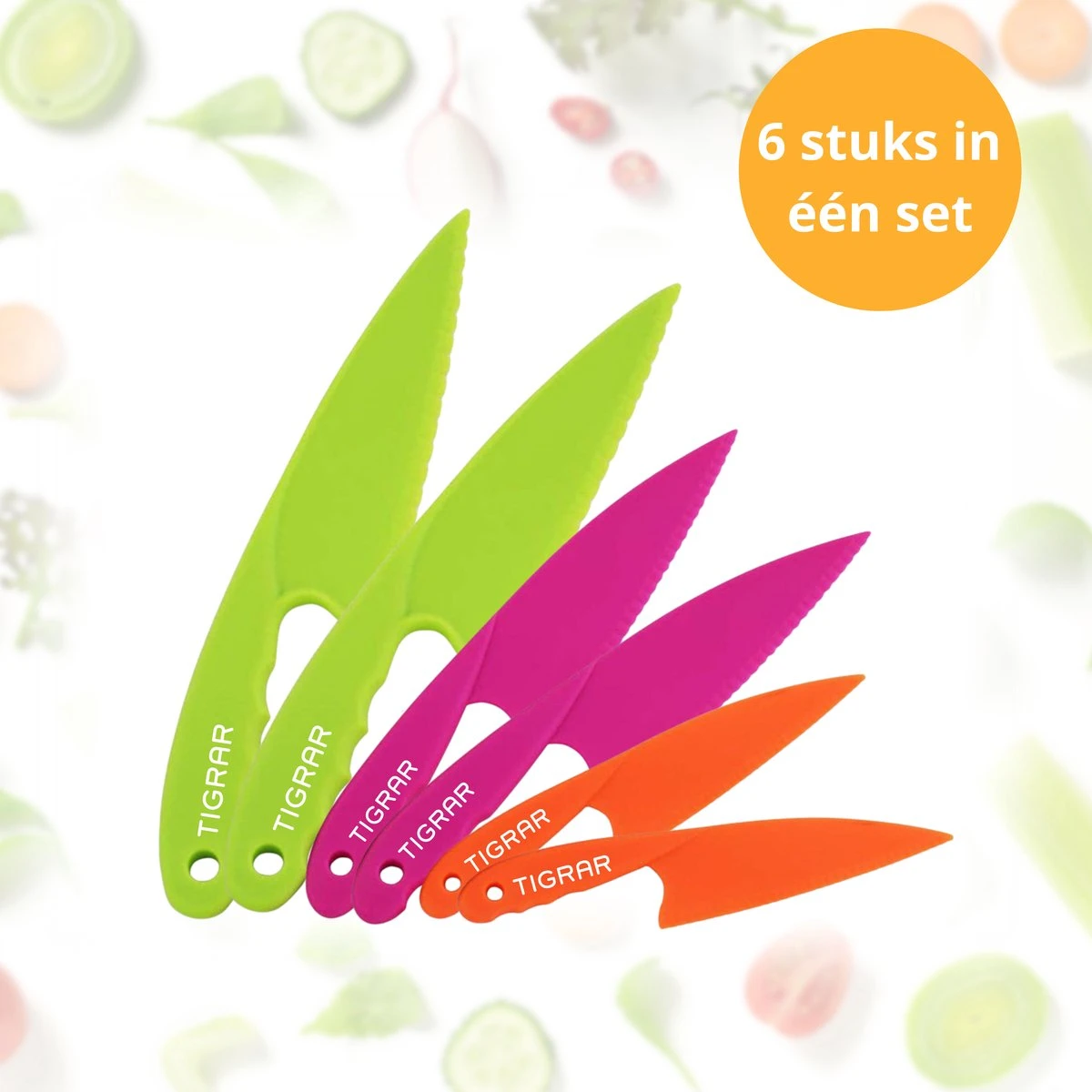 Kindermes - Kunststof Kindermessen Set Voor Kinderen - 6 Delig Messenset 3 Kindermes - Kunststof Kindermessen Set Voor Kinderen - 6 Delig Messenset