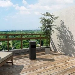 SONGMICS Staande Asbak Met Afvalbak - Sigarettenbak - Buitenasbak Met Prullenbak - Peukenpaal -Skimask 1200x1200 3848