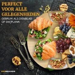 MM Brands Borrelplank - Tapasplank Met Kaasmesjes - Serveerplank - Bamboe - 32,7 X 32,7 Cm -Skimask 1200x1200 3875