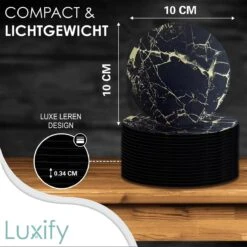 Luxe Leren Marmeren Onderzetters Met Houder - 15 Stuks - Onderleggers Voor Glazen - Glasonderzetters Voor Op Tafel - Coasters - Zwart / Goud - Rond 15 Luxe Leren Marmeren Onderzetters Met Houder - 15 Stuks - Onderleggers Voor Glazen - Glasonderzetters Voor Op Tafel - Coasters - Zwart / Goud - Rond -Skimask 1200x1200 3927