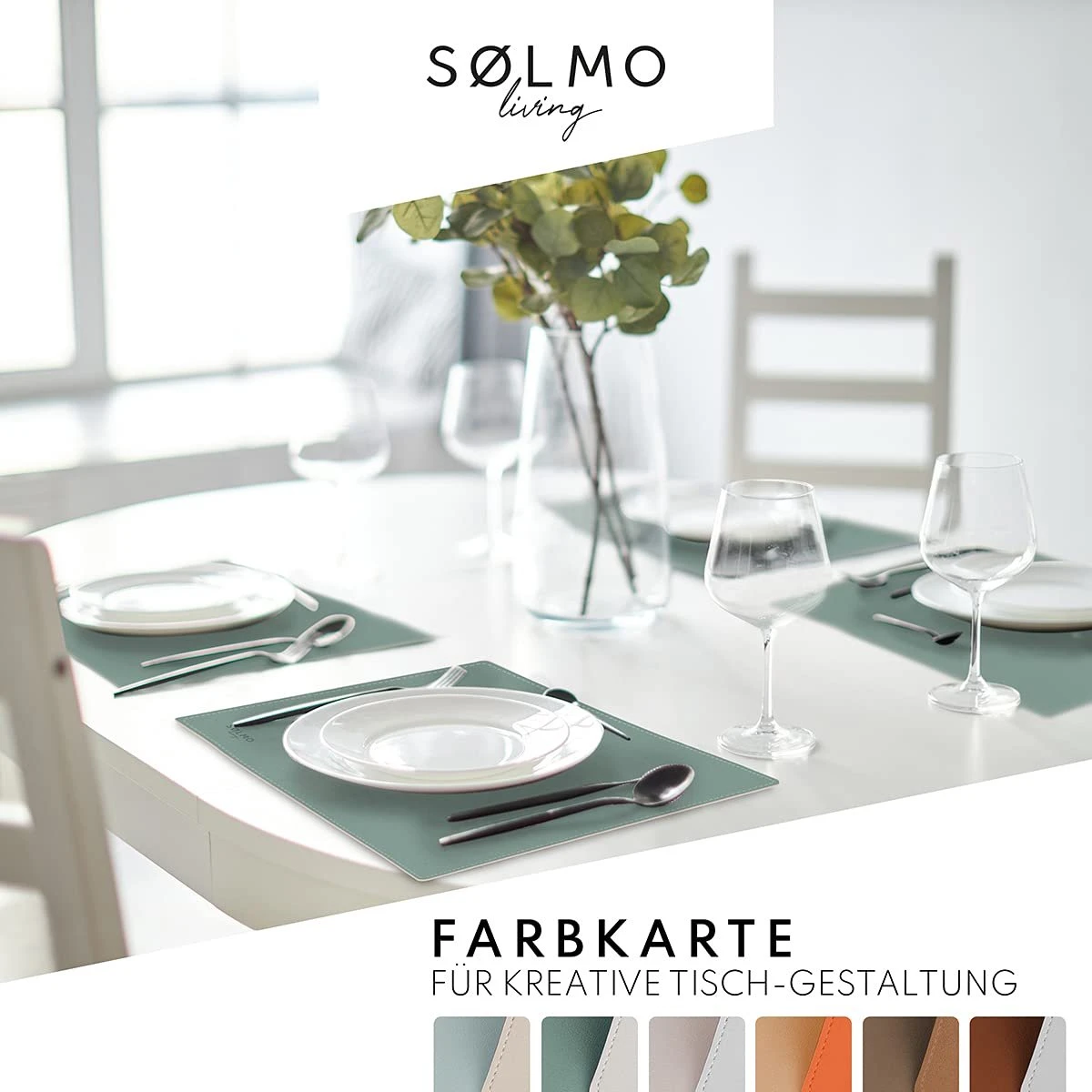 Sølmo I Designer Placemat Van PU-Leer, Hittebestendig In Twee Kleuren I 4 Afveegbare Placemats Met Onderzetter, Leren Placemat, Placemat Leer, Placemat Kids (Petrol/Grijs) 7 Sølmo I Designer Placemat Van PU-Leer, Hittebestendig In Twee Kleuren I 4 Afveegbare Placemats Met Onderzetter, Leren Placemat, Placemat Leer, Placemat Kids (Petrol/Grijs) - Afbeelding 5