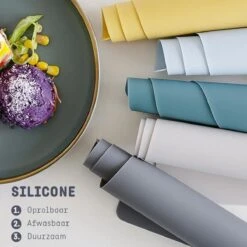 Placemats Van Sophie Nordinn® - Placemat Vaxjo (Donkergrijs) - Placemats Kunststof - Set 4 Stuks - 30x40 Cm -Skimask 1200x1200 3953