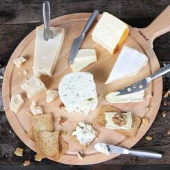 Boska Serveerplank Rond Amigo L - Borrelplank Met Handgreep - Rustiek Beukenhout - Bruin - Ø 33 Cm -Skimask 1200x1200 3960