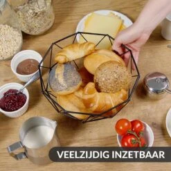 Chefarone Fruitschaal Zwart - Fruitmand - Groentemand - Broodmand - Metaal & Hout -Skimask 1200x1200 3990