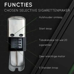 Elektrische Sigarettenmaker – Sigaretten Maker Electrisch – RVS – Sigaretten – Krachtige Motor - Electrische Sigarettenmachine – 25x13x8 Cm 11 Elektrische Sigarettenmaker – Sigaretten Maker Electrisch – RVS – Sigaretten – Krachtige Motor - Electrische Sigarettenmachine – 25x13x8 Cm -Skimask 1200x1200 4072