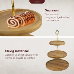 Nimma® Etagere - 3 Laags Serveertoren - Cake Stand - Taartstandaard - Fruitschaal - Bamboe Hout -Skimask 1200x1200 4091