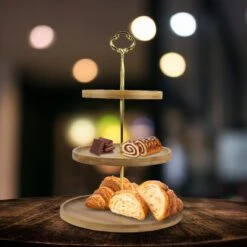 Nimma® Etagere - 3 Laags Serveertoren - Cake Stand - Taartstandaard - Fruitschaal - Bamboe Hout -Skimask 1200x1200 4093