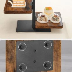 ACAZA Serveertoren Uit 3 Planken, Serveerset, Vintage Bruin -Skimask 1200x1200 4098