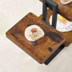 ACAZA Serveertoren Uit 3 Planken, Serveerset, Vintage Bruin -Skimask 1200x1200 4100