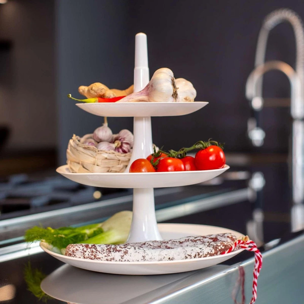 Koziol Babell Etagere - 3 Laags - Large - Wit 5 Koziol Babell Etagere - 3 Laags - Large - Wit - Afbeelding 3