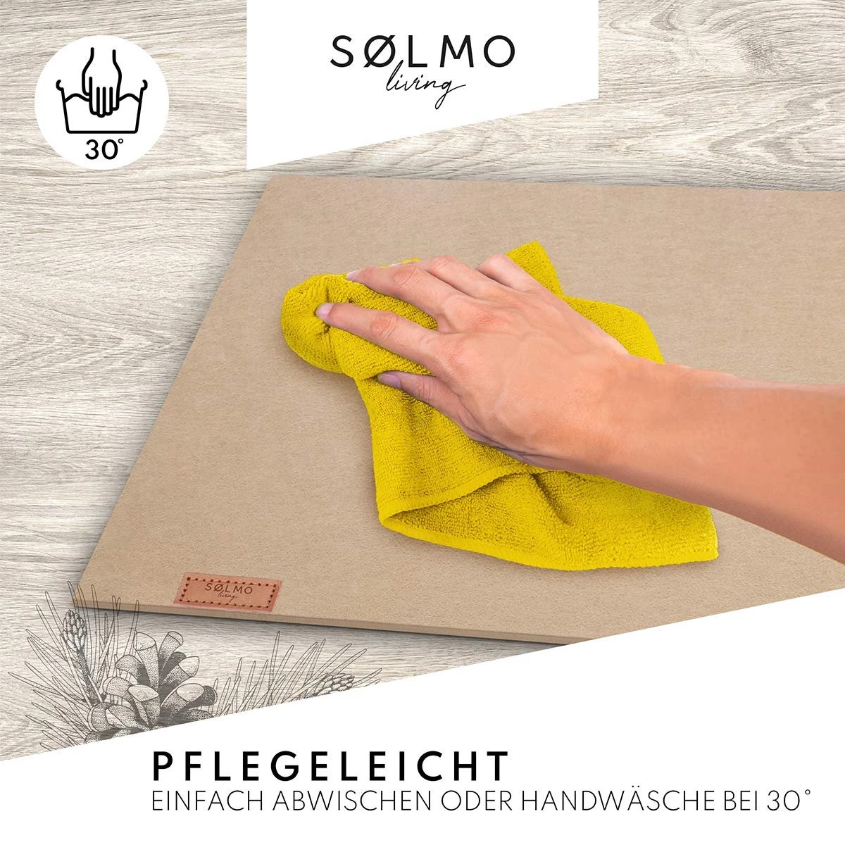 Sølmo I Design Tafelloper Beige Vilt I 150x40 Cm Tafelloper I Scandinavische Vilt Loper Tafel Wasbaar Met Leren Label - Tafelloper Winter 4 Sølmo I Design Tafelloper Beige Vilt I 150x40 Cm Tafelloper I Scandinavische Vilt Loper Tafel Wasbaar Met Leren Label - Tafelloper Winter - Afbeelding 2