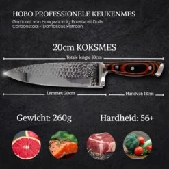 Hobo Professioneel Japans Koksmes 20 CM - Keukenmes Van Hoogwaardig High Carbon Staal - Ergonomisch Houten Handvat 16 Hobo Professioneel Japans Koksmes 20 CM - Keukenmes Van Hoogwaardig High Carbon Staal - Ergonomisch Houten Handvat -Skimask 1200x1200 42