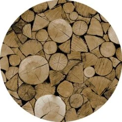 Tafelzeil Rond Hout Bruin - 160 Cm -Skimask 1200x1200 4234