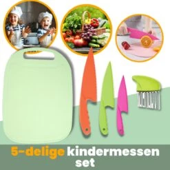 Bolide Kindermessen 5 Delige Set - Kindermes -Le Petit Chef - Mes Kind - Keukenmes Kinderen - Kindermessenset - Kinder Koksmes