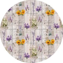 Merkloos Tafelzeil Rond Lavendel/Zonnebloem - 160cm -Skimask 1200x1200 4254