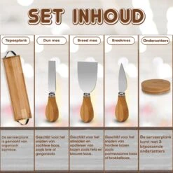 Tapasplank - Borrelplank - Serveerplank - Kaasplank - Hapjesplank - Inclusief Kaasmesjes - Inclusief Onderzetters - Taspasplank Bamboe - Tapas Servies - Inclusief Ebook - 70 Cm -Skimask 1200x1200 4299