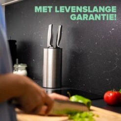 RVS Messenblok Zonder Messen - Messenhouder Universeel Van Coninx - Exclusief Messen - RVS Messenopberger -Skimask 1200x1200 440