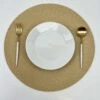 Merkloos Placemats - Rond - 38 Cm - 4 Stuks - Onderlegger - Hitte Bestendig - GOUD - Luxe Uitstraling