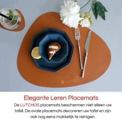 LUTCHOS Placemat Set - 12 Delig - Glorious Green - Lederlook - Waterafstotend - Krasbestendig -Skimask 1200x1200 4503