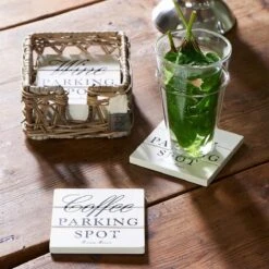 Riviera Maison Onderzetters Voor Glazen - Parking Spot Coasters - Bruin -Skimask 1200x1200 4507