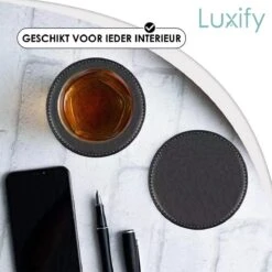 Luxe Leren Onderzetters Met Houder - 10 Stuks - Onderleggers Voor Glazen - Glasonderzetters Voor Op Tafel - Coasters - Zwart - Rond 16 Luxe Leren Onderzetters Met Houder - 10 Stuks - Onderleggers Voor Glazen - Glasonderzetters Voor Op Tafel - Coasters - Zwart - Rond -Skimask 1200x1200 4560