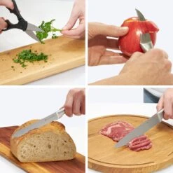 KitchenBrothers Messenset - Met Blok - 16-Delig - Met Schaar En Aanzetstaal - Zilver/ RVS -Skimask 1200x1200 457