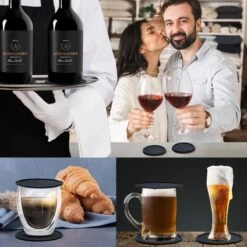 Easavida – Onderzetters Voor Glazen – 8 Stuks – Siliconen – Onderlegger – Inclusief Houder – Inclusief E-book – Zwart – Rond Design -Skimask 1200x1200 4587