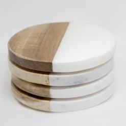 Onderzetter Rond Julia - Hout / Marmer | Onderzetter Voor Glazen | Set Van 6 -Skimask 1200x1200 4592