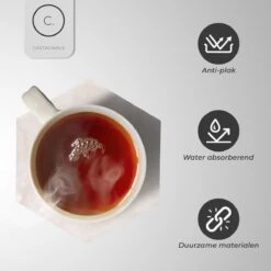 Castagnola Keramische Onderzetters Met Houder – Onderzetters Voor Glazen – Onderzetters Design – Onderzettersset – Drink Onderzetters – Keramisch – Kurk – Set Van 6 – Offwhite -Skimask 1200x1200 4600