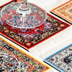 Invotis Perzisch Tapijt Onderzetters (Set Van 4) -Skimask 1200x1200 4603