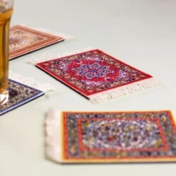 Invotis Perzisch Tapijt Onderzetters (Set Van 4) -Skimask 1200x1200 4604