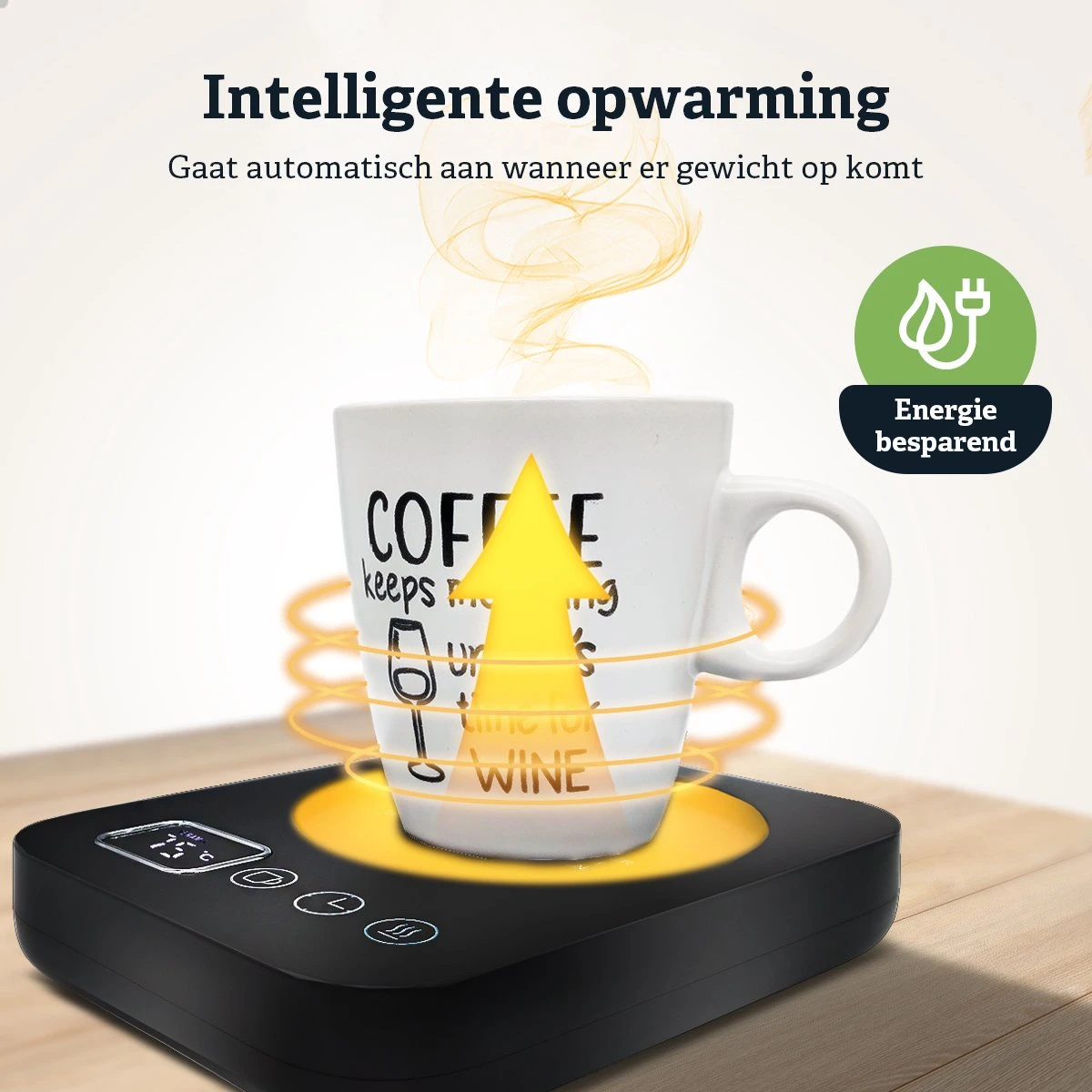 Shutterlight Verwarmde Onderzetter – Tot 85°C – 9 Standen – Timer – Warmhoudplaat Voor Mok Thee & Koffie – Mug Heating Plate – Cup Warmer 7 Shutterlight Verwarmde Onderzetter – Tot 85°C – 9 Standen – Timer – Warmhoudplaat Voor Mok Thee & Koffie – Mug Heating Plate – Cup Warmer - Afbeelding 5