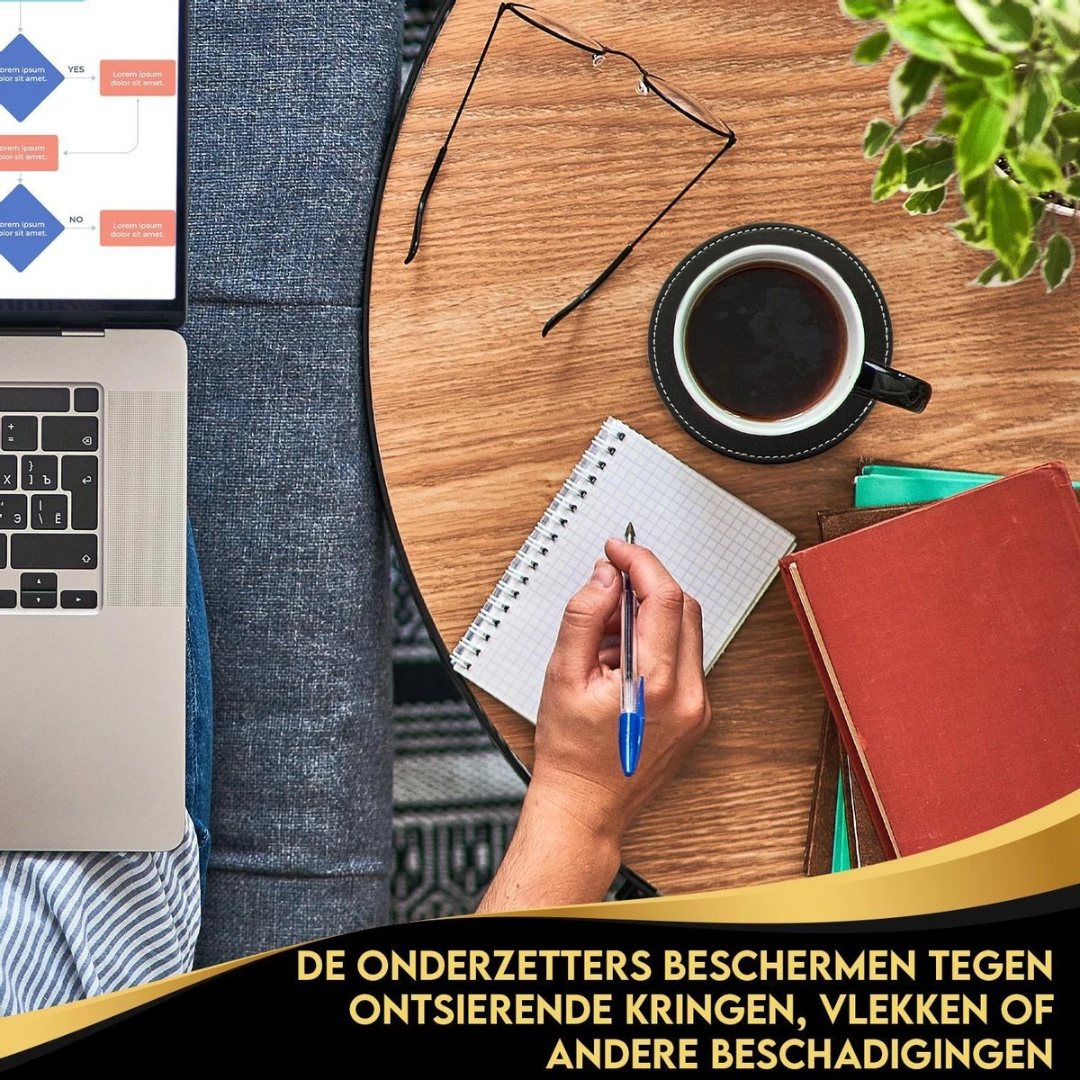 Vaja Trends Luxe Leren Onderzetters Voor Glazen - Met Houder - Set Van 10 - Zwart - Waterafstotend En Hittebestendig 5 Vaja Trends Luxe Leren Onderzetters Voor Glazen - Met Houder - Set Van 10 - Zwart - Waterafstotend En Hittebestendig - Afbeelding 3