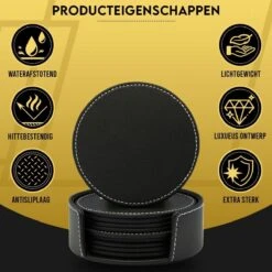 Vaja Trends Luxe Leren Onderzetters Voor Glazen - Met Houder - Set Van 10 - Zwart - Waterafstotend En Hittebestendig 21 Vaja Trends Luxe Leren Onderzetters Voor Glazen - Met Houder - Set Van 10 - Zwart - Waterafstotend En Hittebestendig -Skimask 1200x1200 4665