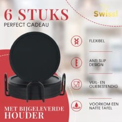 Onderzetters Voor Glazen Swissl – Anti Slip Siliconen – 6 Stuks -Skimask 1200x1200 4668