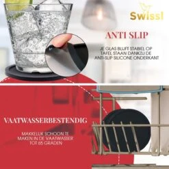 Onderzetters Voor Glazen Swissl – Anti Slip Siliconen – 6 Stuks -Skimask 1200x1200 4670