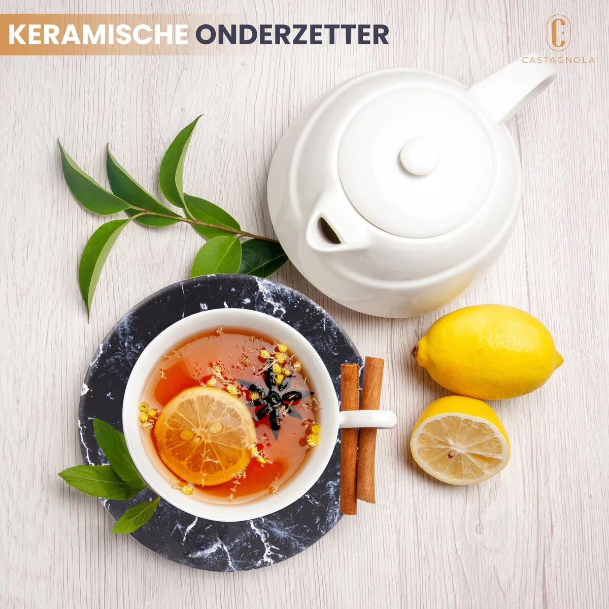 Castagnola Keramische Onderzetters Met Houder – Onderzetters Voor Glazen – Onderzetters Design – Onderzettersset – Drink Onderzetters – Keramisch – Kurk – Set Van 6 – Grijs/Zwart 9 Castagnola Keramische Onderzetters Met Houder – Onderzetters Voor Glazen – Onderzetters Design – Onderzettersset – Drink Onderzetters – Keramisch – Kurk – Set Van 6 – Grijs/Zwart - Afbeelding 7